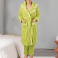thumbnail image 4 of Sngxgn Women Pajamas Set Button up Sleepwear Short Sleeve Nightwear with Long Pants Soft Pjs Set with Pockets(Green,M), 4 of 6