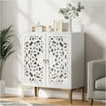 thumbnail image 3 of Joinice Accent Cabinet Set of 2, Storage Cabinet with 2 Doors & Adjustable Shelf for Bedroom,Entryway,Living Room,White, 3 of 7