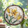 thumbnail image 2 of Stained Glass Window Hanging - Yellow Pink Lily Flower Suncatcher for Doors Window Home Sun Catchers Decor Christmas Mother's Day Birthday Outdoor Gifts for Women Men Mom Nana,, 2 of 6
