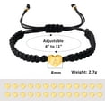 thumbnail image 4 of Gold Heart Initial Bracelets for Women - 26 Letters Initial Charm Bracelet Handmade Black Red Rope Braided Adjustable Jewelry for Mom Daughter Best Friend Birthday Mother's Day Gift, 4 of 6