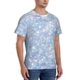 thumbnail image 2 of Vsdgher White Bule Glitter Print Men's Dry Fit Mesh Athletic Shirts Moisture Wicking Tennis T-Shirt Tops, 2 of 9