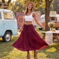 thumbnail image 6 of Linen Skirts for Women Casual Flowy Tiered Maxi Skirt Comfy Vintage Beach Travel High Waisted Boho Skirt with Belt XL, 6 of 8