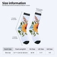 thumbnail image 4 of Unisex Trendy Floral Socks - 2 Pairs White with Black Toe Caps Vibrant Red & Yellow Flowers Perfect for All Seasons, 4 of 5