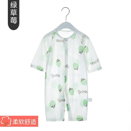 

QWZNDZGR Baby One-Piece Clothes Summer Clothes Ice Silk Three-Quarter Sleeve Climbing Clothes Boneless Thin Modal Boy And Girl Baby Air Conditioning Clothes