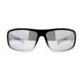thumbnail image 2 of Mens Xloop Classic 90s Sport Wrap Plastic Sunglasses Black Clear Silver Mirror, 2 of 4