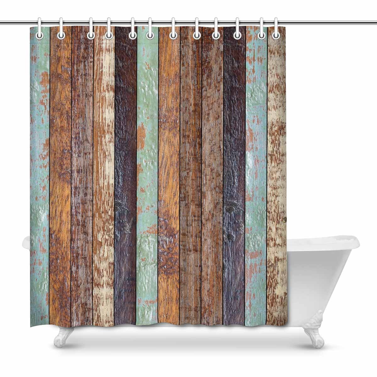 Shabby Grunge Rustic Stone Wall Waterproof Fabric Shower Curtain Bathroom Hooks Shabby Grunge Rustic Stone Wall Waterproof Fabric Shower Curtain Bathroom Hooks