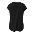 thumbnail image 5 of Women Blouses Womens Athletic Shirts Loose Fit Raglan Tee Christmas Women Shirt Mesh Shirt Womens Camp Shirts Short Sleeve Ladies Short Sleeve T V Neck Workout Summer Attire 2022 Black XL, 5 of 5