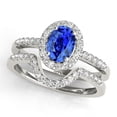 thumbnail image 1 of 1.10 Ct Oval Shaped Tanzanite & Diamond Bridal Set -10K Gold, 1 of 9