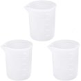 thumbnail image 1 of 3 Pieces Silicone Measuring Cups, 100ml Reusable Silicone Measuring Cups Easy to Clean Water Oil Kitchen Measuring Cups (White), 1 of 5