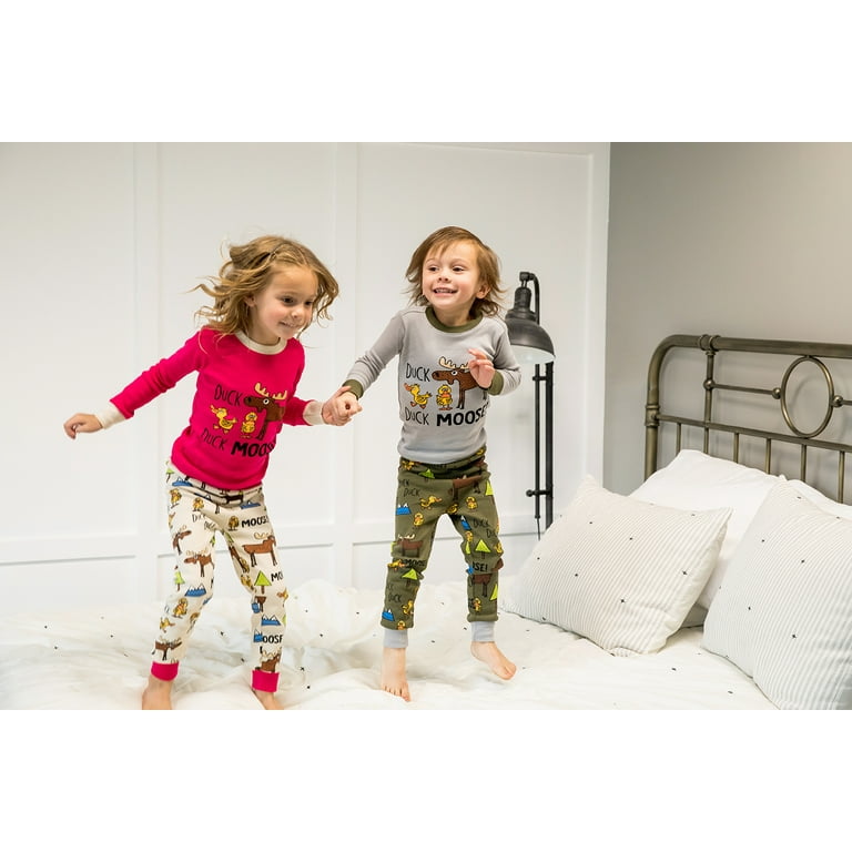 Long Sleeve PJ Set - Moose on Green Long Sleeve PJ Set - Moose on Green