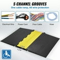 thumbnail image 3 of VEVOR Rubber Cable Protector Ramp, 5 Channel, 22000 lbs/axle Capacity Heavy Duty Wire Cover Ramp Hose Cord Ramp Driveway, Traffic Speed Bump with Flip-Open Top Cover, ADA Compliant for Indoor & Outdoo, 3 of 9