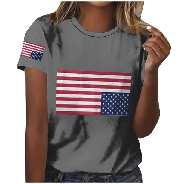 Tops de Cuello Redondo para las Mujeres de Manga Corta Impresa Casual, Camiseta de Moda para Uso Diario Y de Fiesta