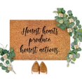 thumbnail image 1 of Honest Hearts Produce Honest Actions Coir Door Mat Door Mat Funny Lettering Quotes Durable Coir Non Slip Mat for Porch Patio Front Entry Apartment 18x30 Inch, 1 of 5