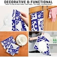 thumbnail image 7 of Kitchen Towels Talavera Ceramic Navy Blue Pattern Cleaning Towel Absorbent Hand Towels Tea Towels for Home Restaurant Dish Clean 28" x 18", 4PCS, 7 of 7