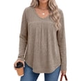 thumbnail image 3 of Fantaslook Long Sleeve Shirts for Women V Neck Lightweight Sweaters Casual Fall Tunic Tops Fashion Spring Clothes, 3 of 10