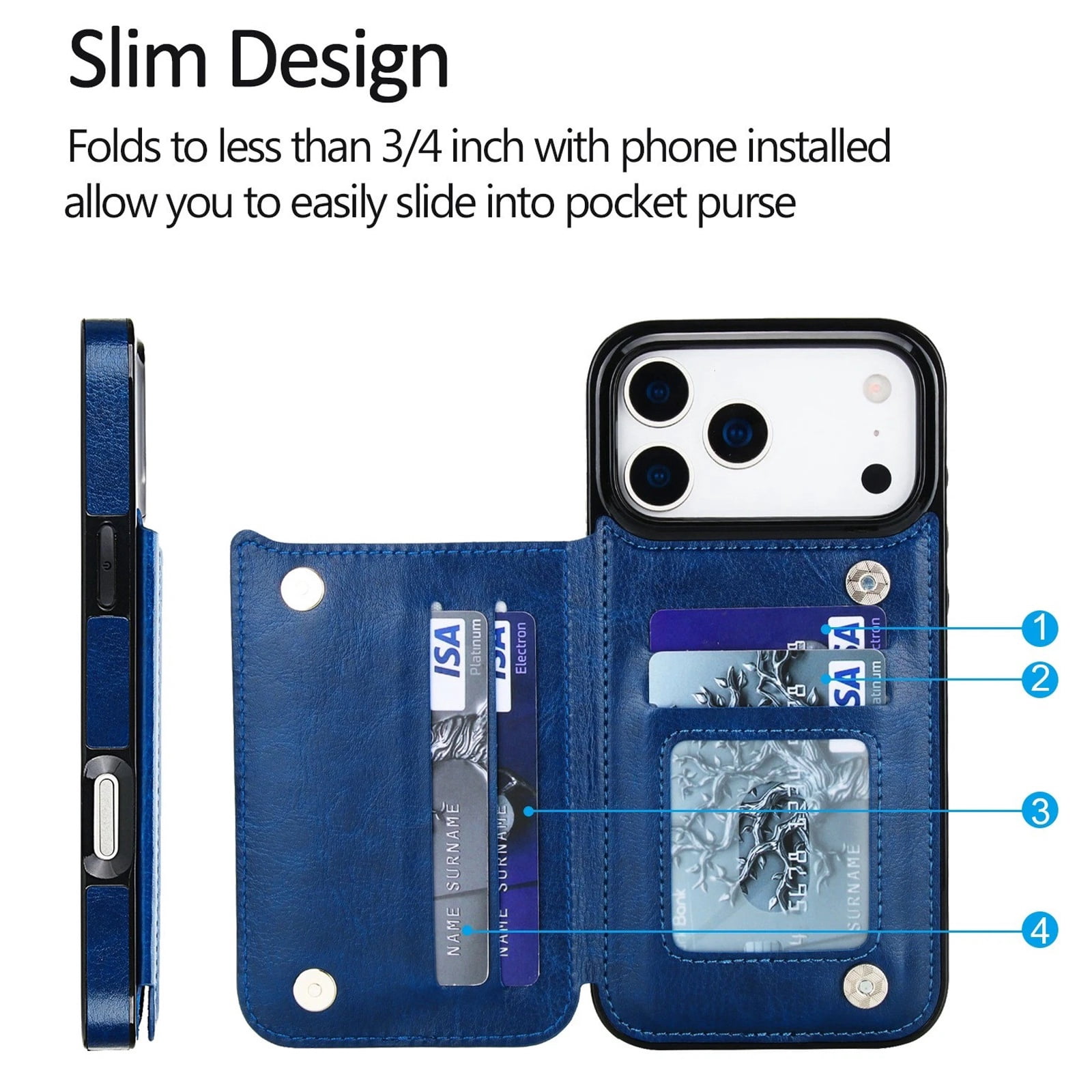 WTCKW02 Slim Case for iPhone 17 Pro Max - Dark Blue