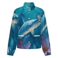 thumbnail image 5 of Jackets for Women Winter Coat Jackets Flannel Stand Collar Jacket(Hammerhead Shark Ocean,Size:S-4XL), 5 of 7