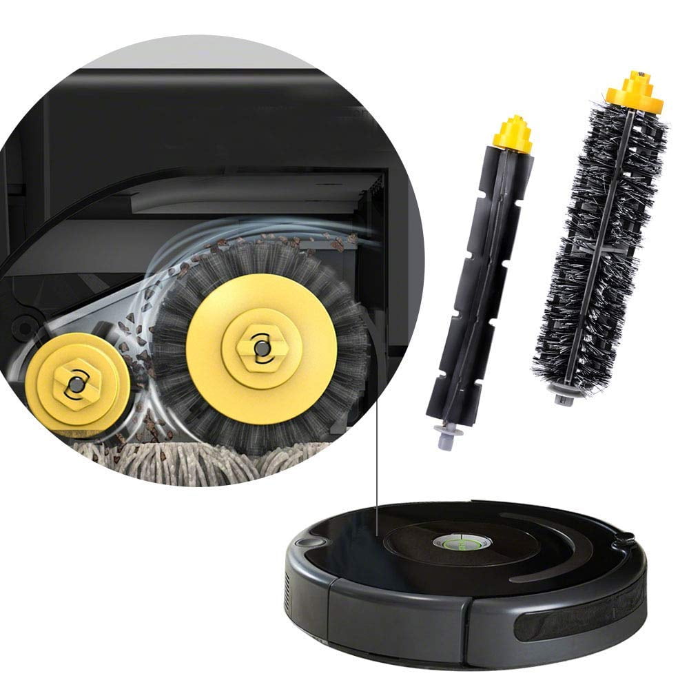 Honfa Kit d'accessoires pour iRobot Roomba série 600 671 620 630 650 660  680 690 691 Pièces de rechange Filtres Poils Brosses et Brosses latérales à  3