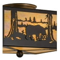thumbnail image 3 of Meyda Tiffany 19133 Bear At Lake 2 Light 15" Wide Semi-Flush Square Ceiling Fixture -, 3 of 7