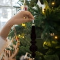 thumbnail image 3 of HCBY 6Pcs Shaped Velvet Hanging Decoration, Plastic Finial Drop Christmas Tree Hanging Ornaments, Shiny, Matte Glitter Hanging Stage Decoration(Black,6.7"), 3 of 5