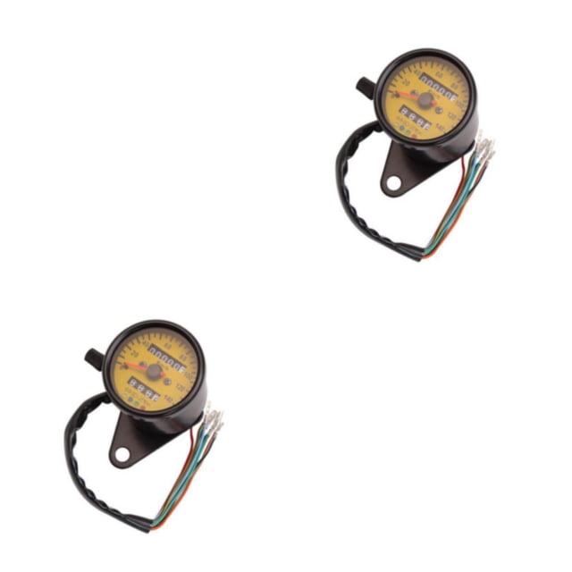 Sidaley Velocímetro Universal para motocicleta 12V 140kmh Amarillo + negro