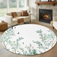 thumbnail image 3 of Green Leaf Round Area&nbsp;Rug 6ft Watercolor Bird Tree Branch Flower Farmhouse Botanical Non-Slip&nbsp;Washable Circle Rugs Soft Felt Indoor Floor Mat for Bedroom Kitchen Living Room Bathroom, 3 of 9