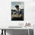 thumbnail image 2 of ARTCANVAS A Woman Reading 1869 Canvas Art Print by Jean-Baptiste-Camille Corot - Size: 26" x 18" (0.75" Deep), 2 of 9