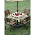 thumbnail image 4 of Outdoor Tablecloth with Umbrella Hole for Patio/Picnic/Party/Camping, Buffalo Plaid Paw Waterproof Table Cloth Square Cover Washable, Cute Cats Pets Pawprints Farmhouse Retro (54"x 54"), 4 of 8