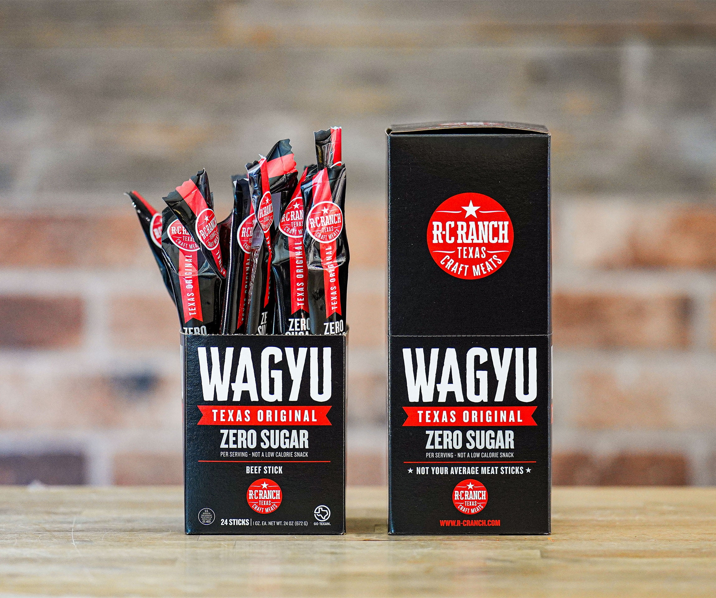 R-C Ranch Wagyu Beef Stick 1oz Single Stick, Original Zero Sugar (24 Sticks)
