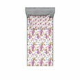 thumbnail image 2 of Ambesonne Floral Fitted Sheet & Pillow Sham Set, Vintage Spring Scenery, Full, Multicolor, 2 of 3