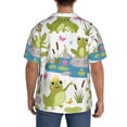 thumbnail image 3 of Sikiie Cartoon Frogs Men's Cuban Shirt, Hawaiian Shirts, Business Casual Button Down Shirts, Short Sleeve Shirt-4X-Large, 3 of 5