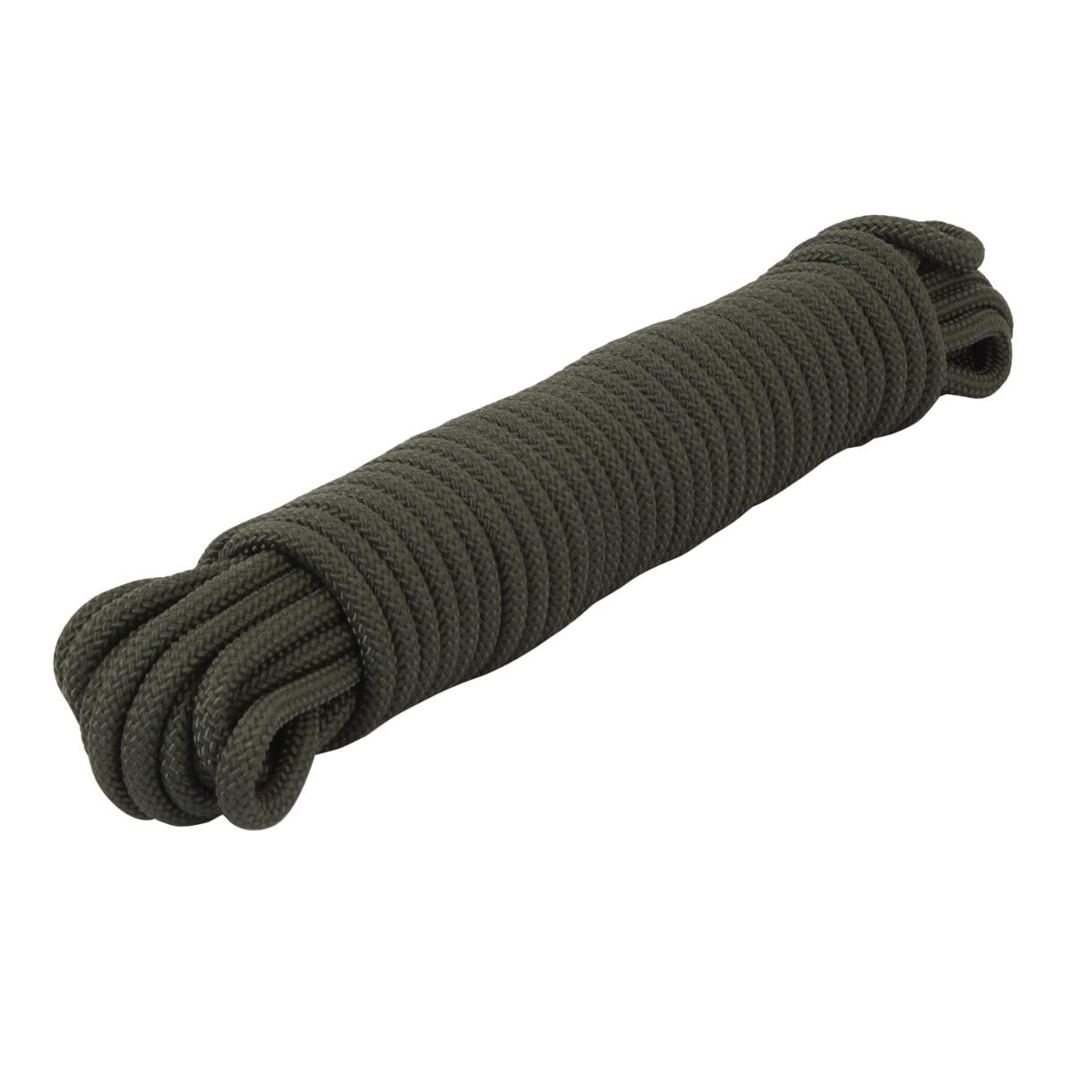 3/8'' x 50 Ft Utility Rope 1350 lbs Tensile Strength Tie Down Rope Strap-BLACK 