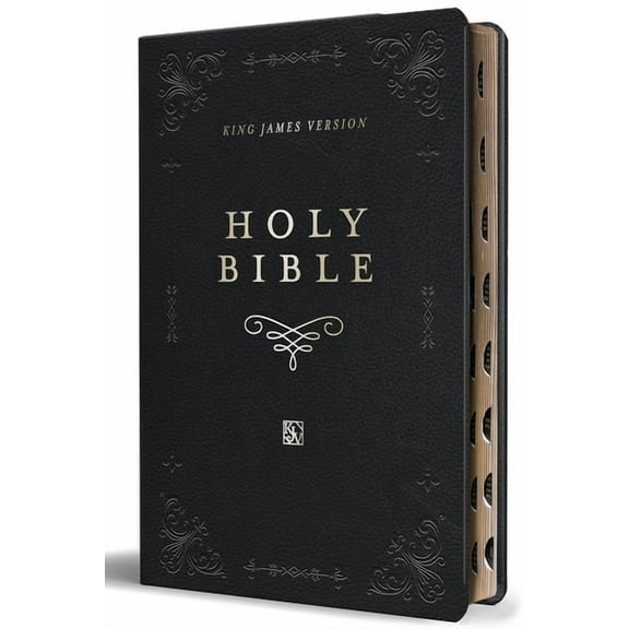 KJV Large Size Giant Print Editions KJV Holy Bible, Giant Print Thinline Large Format, Black Premium Imitation Leather with Ribbon Marker, Red Letter, and T, (Paperback)