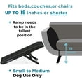 thumbnail image 6 of SweetBin 10"-19" Height Adjustable Pet Ramp - for Small to Medium Dogs & Cats Up to 110Lbs - Wooden Foldable Portable Dog & Cat Ramp Perfect for Couch Bed Car with Non Slip Carpet Surface - Black, 6 of 7