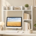 thumbnail image 3 of Costway 3 Shelves Modern Desk Standard Bookcase, Wood White, 29", 3 of 12
