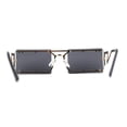 thumbnail image 2 of Metal Stud Rimless Rectangular Unique Metal Rim Sunglasses Gold Black, 2 of 5