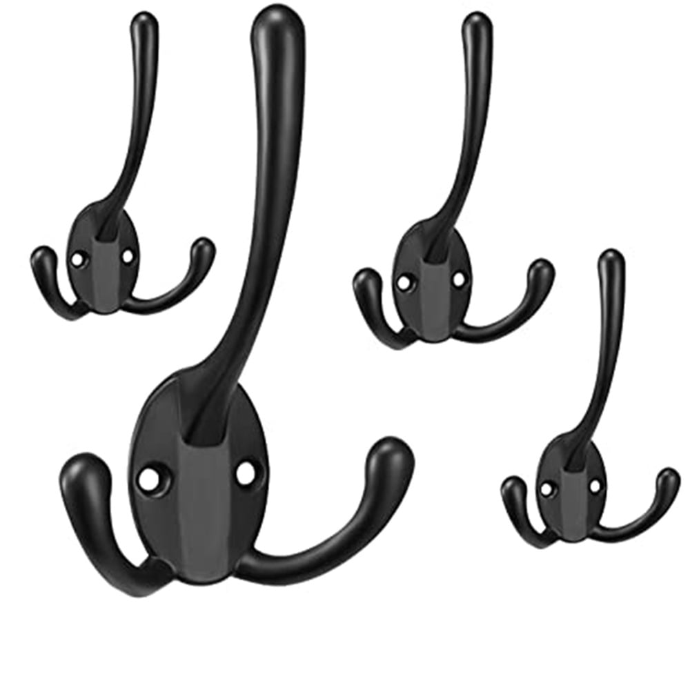 Wall Mounted Coat Hooks, Heavy Duty Big Three Prongs Hooks, Coat Hooks