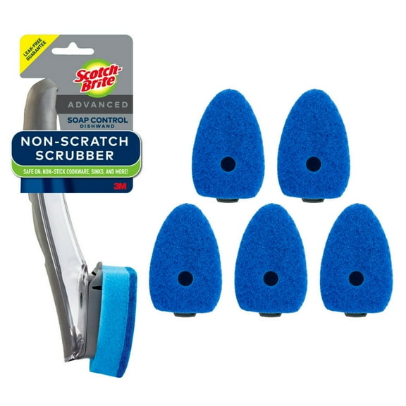 Scotch-Brite Advanced Soap Control Dishwand and Non-Scratch Refills, 1 Dishwand and 5 Refills