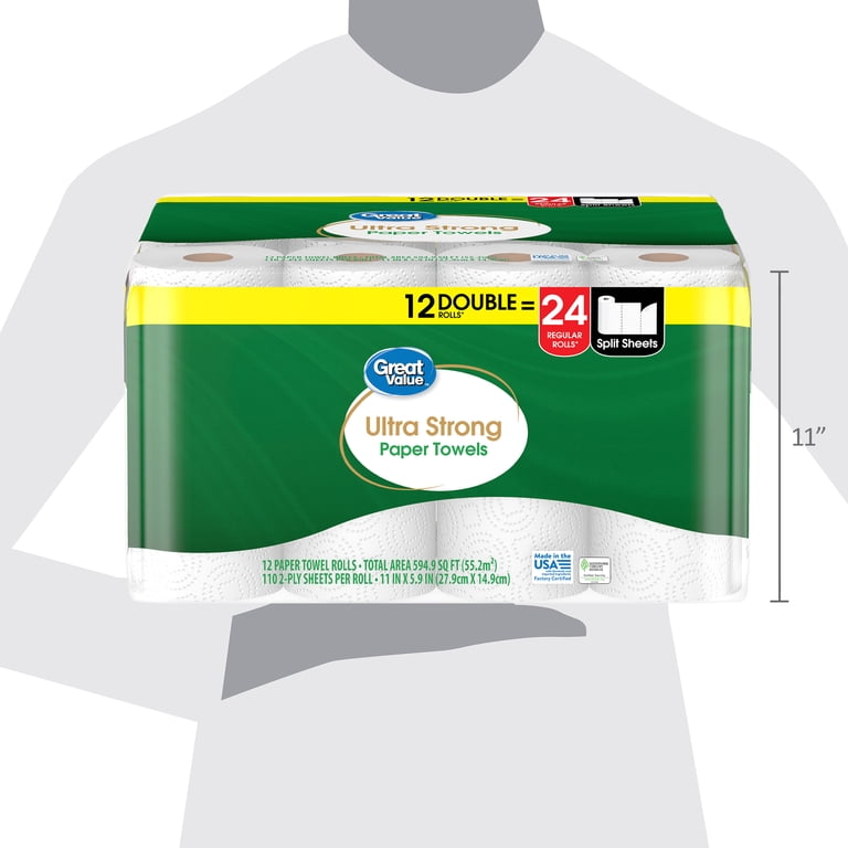 Great Value Ultra Strong Paper Towels, 12 Double Rolls photo 8