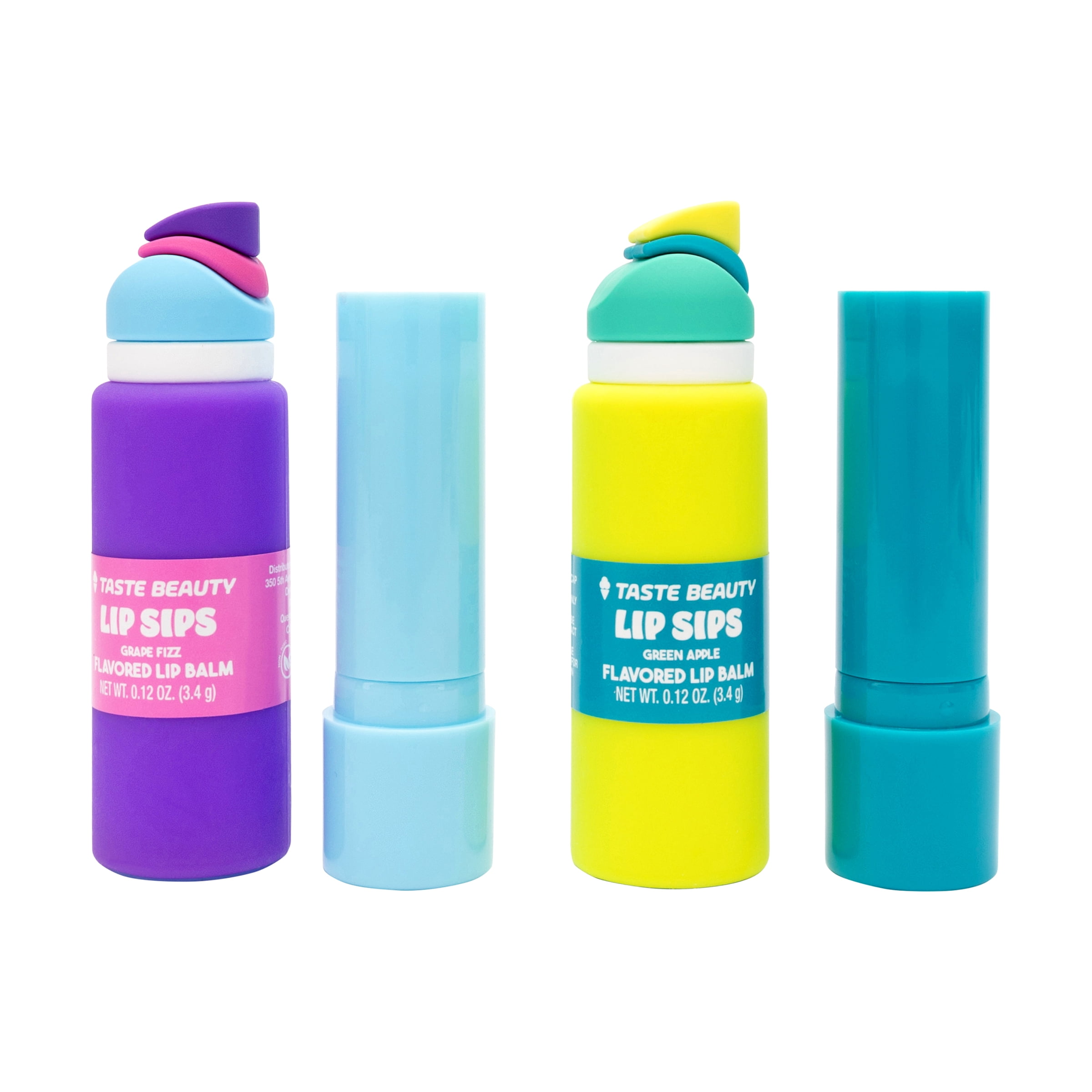 Taste Beauty Lip Sips Lip Balms, Green and Purple