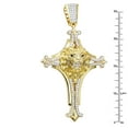 thumbnail image 3 of Luxurman 10K Unique Large Lion Head Cross Pendant Natural 3.25 Ctw Diamonds for Men (Yellow Gold), 3 of 4
