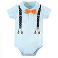 thumbnail image 4 of Little Treasure Baby Boy Cotton Bodysuits 3pk, Anchor Suspenders, 12-18 Months, 4 of 4