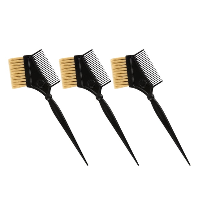 unbranded 3Ud Peines De Peluquería Negros Con Mango Para Aplicar Y Separar En Salón