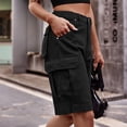 thumbnail image 6 of Ounisa Women's Casual Loose Fit Multi-Pockets Twill Bermuda Cargo Shorts Y2K Baggy Knee Length Shorts Grunge Techwear, 6 of 6