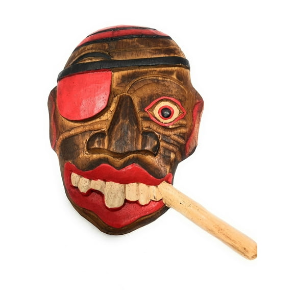 Pirate w/ Cigar Wall Plaque 8" - Hand Carved Pirate Decor | #dpt525720