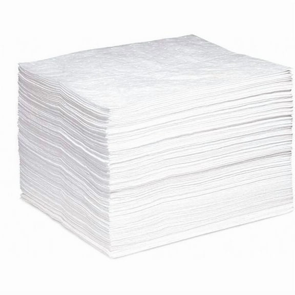 Spilltech Sorbent Pad, 22 gal, 15 in x 18 in, Oil, White, 100 PK WP-H