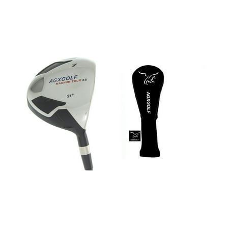 Ladies Tall Length (+1.25 inch) Magnum #7 High Loft Fairway Wood (21 Degree): w/Ladies Flex Graphite Shaft + Head Cover: Right (Best Fairway Wood Shaft)