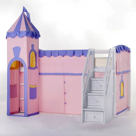 Hillsdale School House Princess Loft With Stairs, White