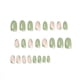 thumbnail image 2 of Simple green and white color matching French manicure, gel nail full coverage acrylic false nails, 24 pieces set, 2 of 5