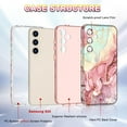 thumbnail image 5 of CASEFIV for Samsung Galaxy 24 Case (2024),Marble Pattern 3 in 1 Heavy Duty Full Body Shockproof Hard PC+Soft Silicone Drop Protective Women Girls Cover,Blue Pink, 5 of 8